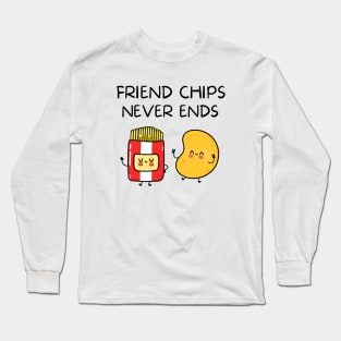 Cute Friend Chips Forever Platonic Friendship Best Friend Jokes Long Sleeve T-Shirt